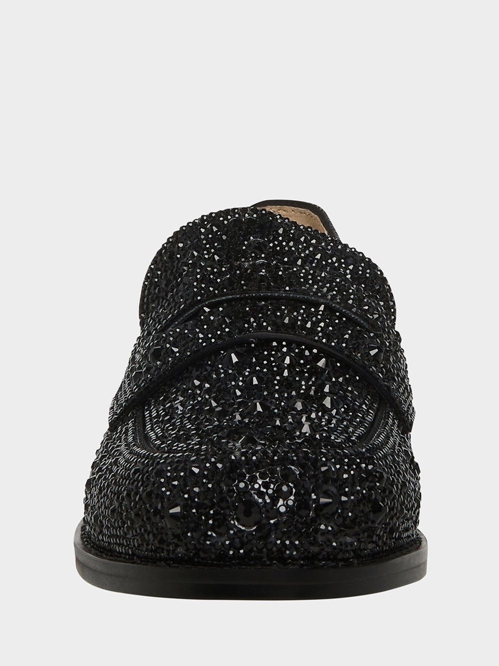 Betsey Johnson Black Crystal Embellished Slip-On Loafer